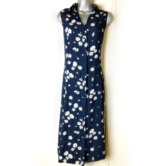 Christopher & Banks Dresses & Skirts - Button Down Floral Dress Floral Daisy Vintage Look